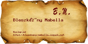 Bleszkány Mabella névjegykártya